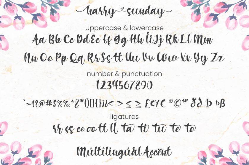 Harry Sunday Font sample
