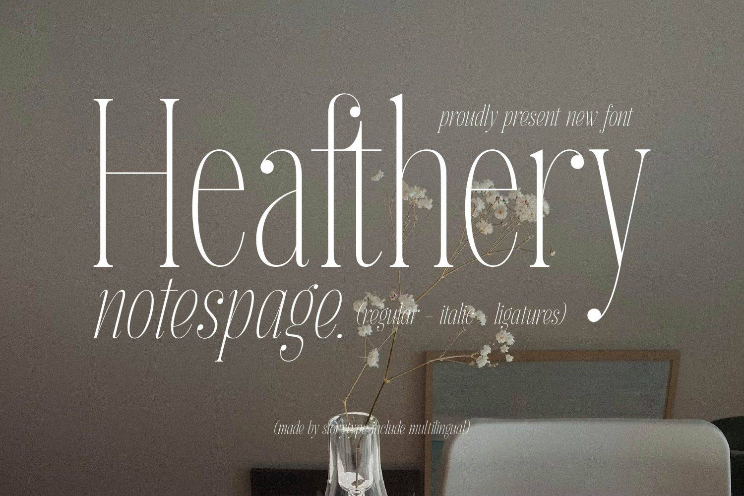 Heafthery Notespage Font sample