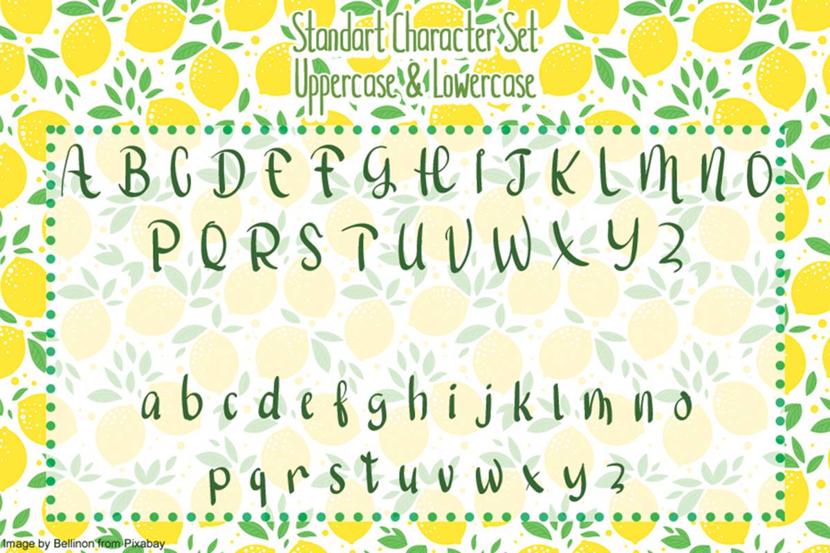 Healthy Drinks Font sample