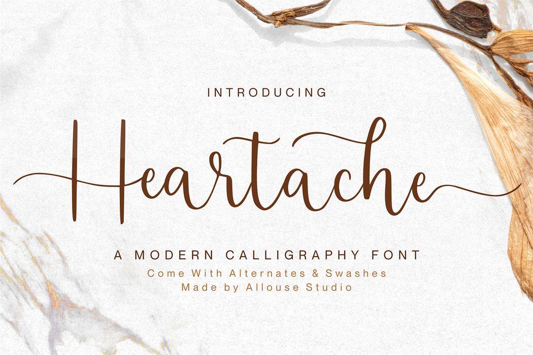 Heartache Font sample
