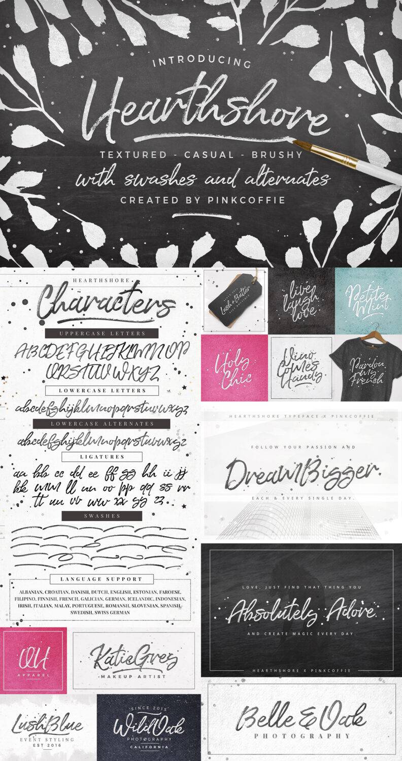 Hearthshore Font sample