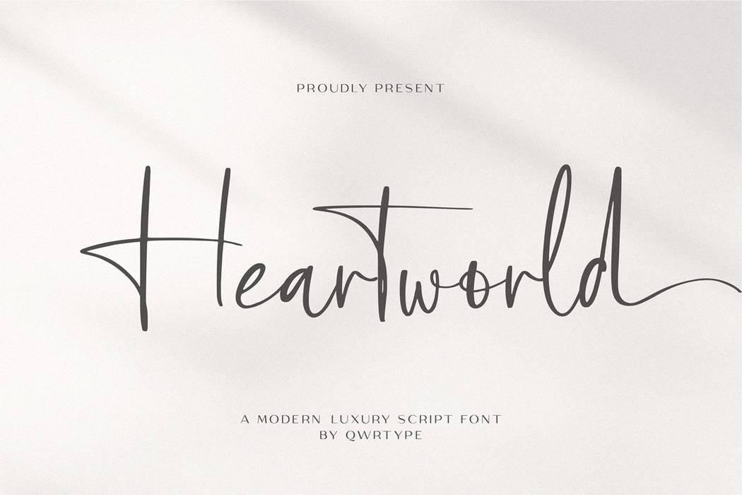 Heartworld Font sample
