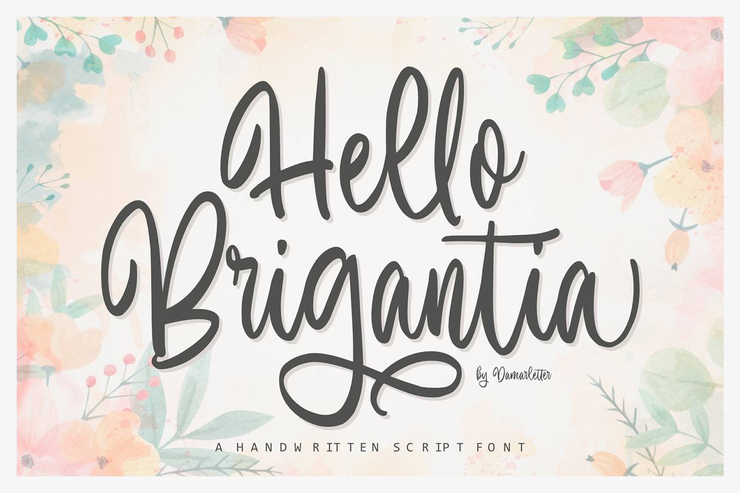 Hello Brigantia Font sample