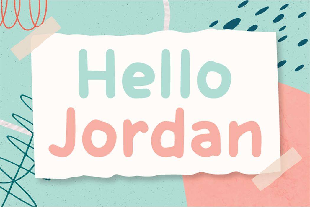 Hello Jordan Font sample