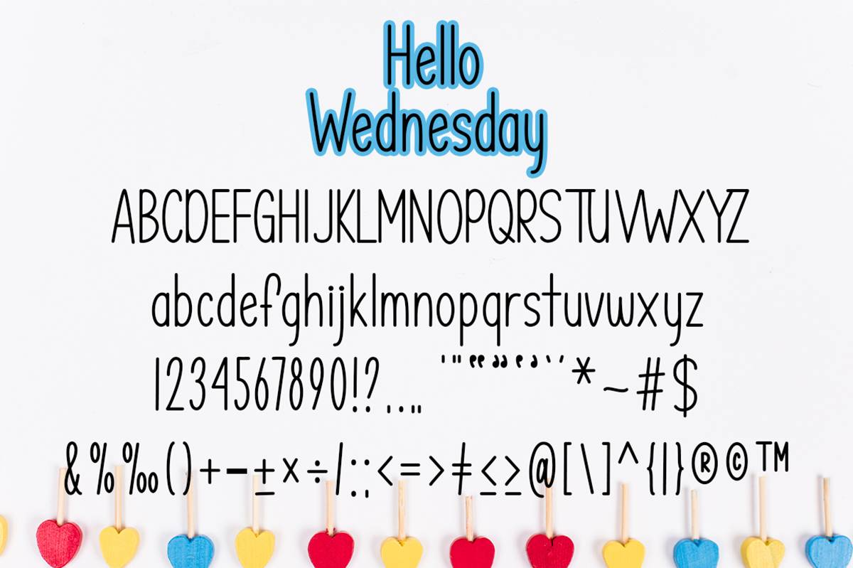 Hello Wednesday Font sample