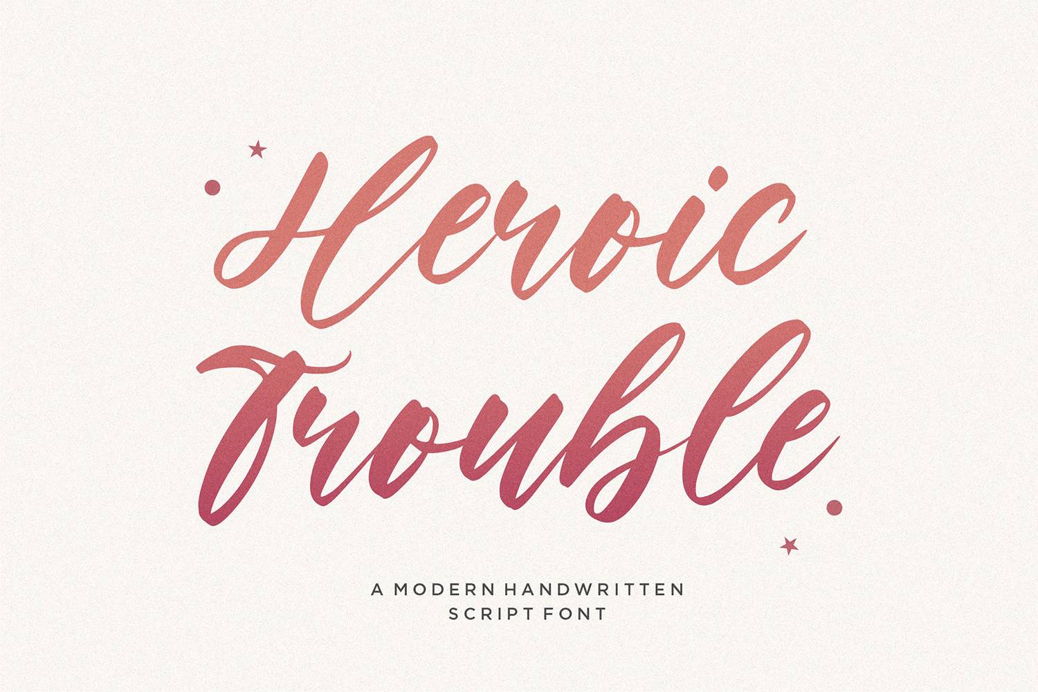 Heroic Trouble Font sample