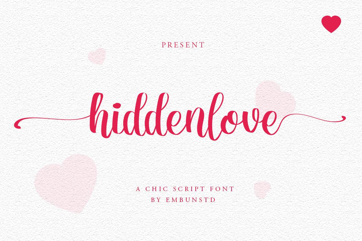 Hiddenlove Font sample