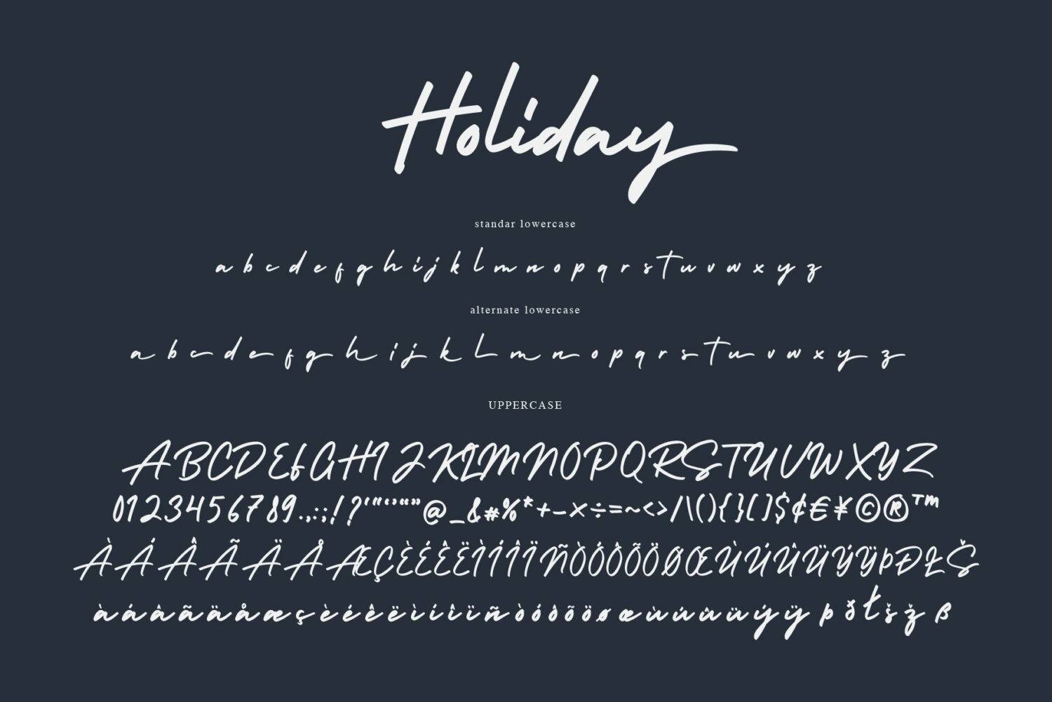 Holiday Font sample