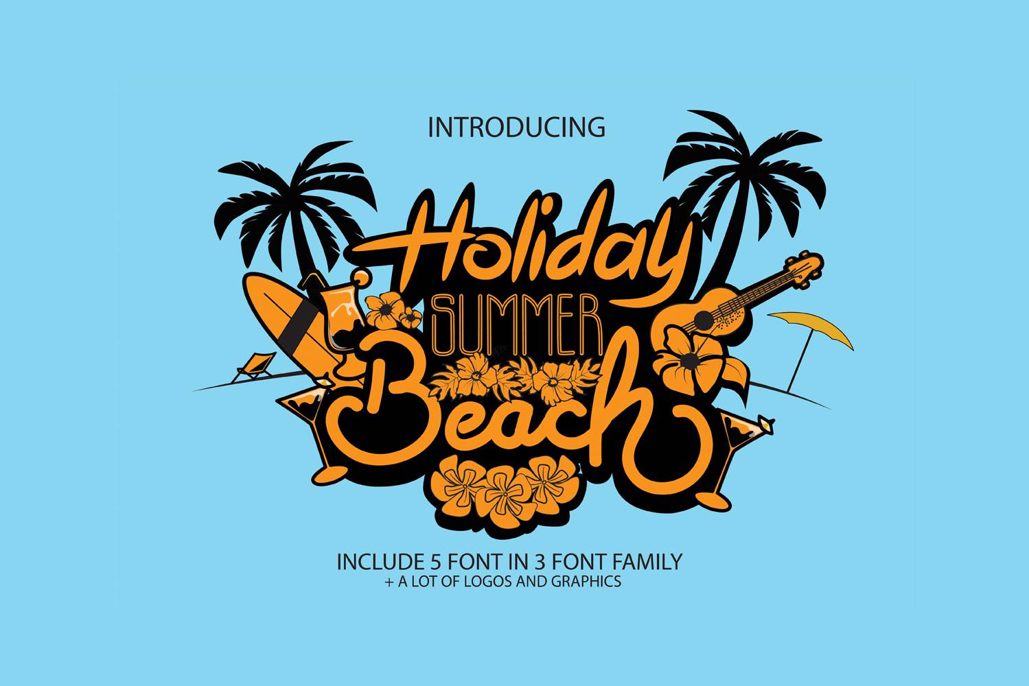 Holiday Summer Beach Font sample