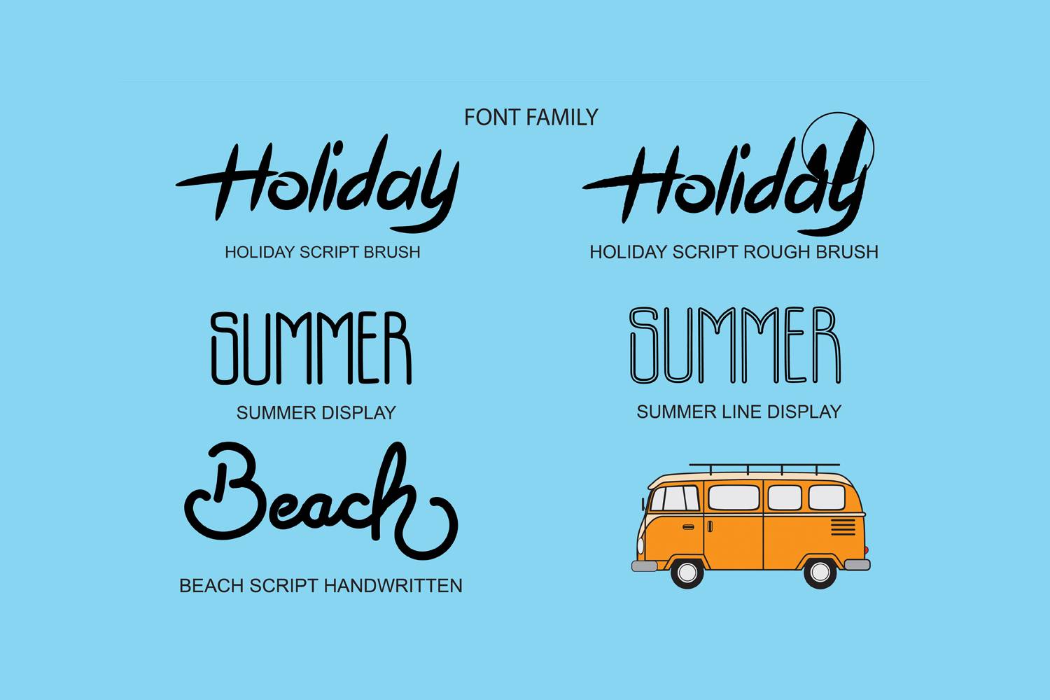 Holiday Summer Beach Font sample