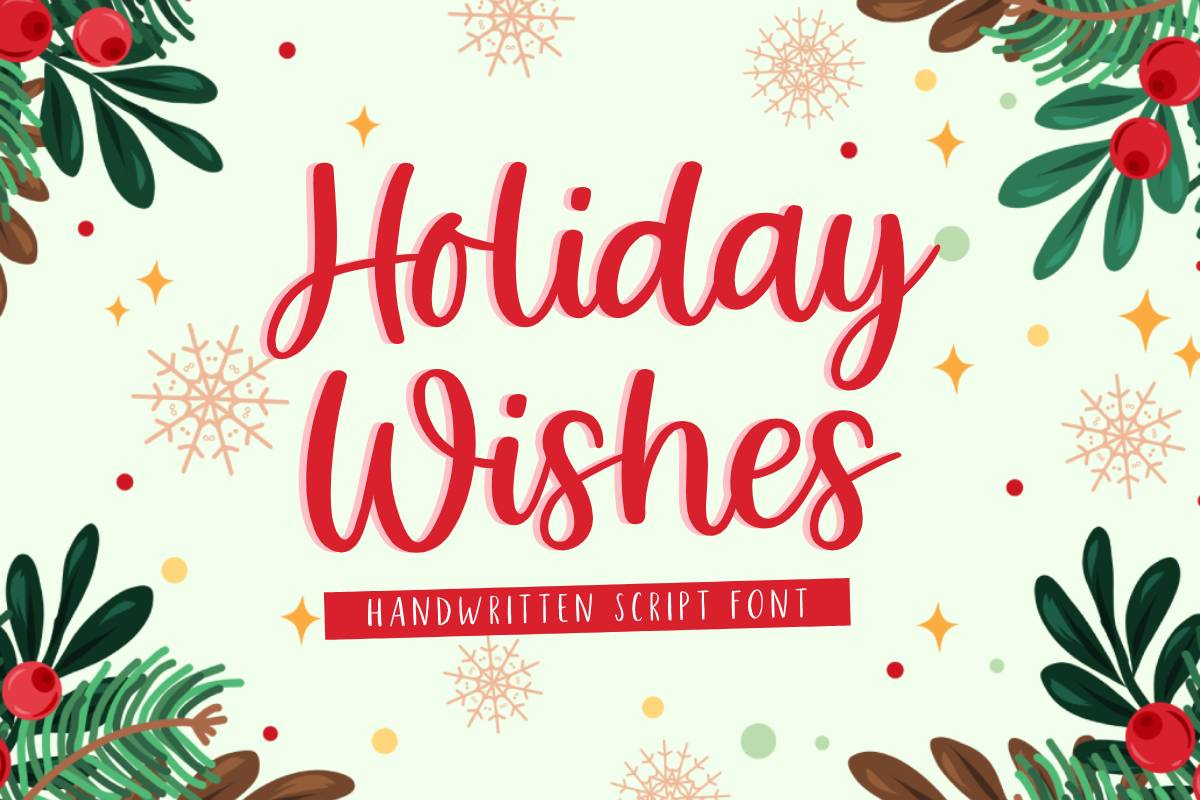 Holiday Wishes Font sample