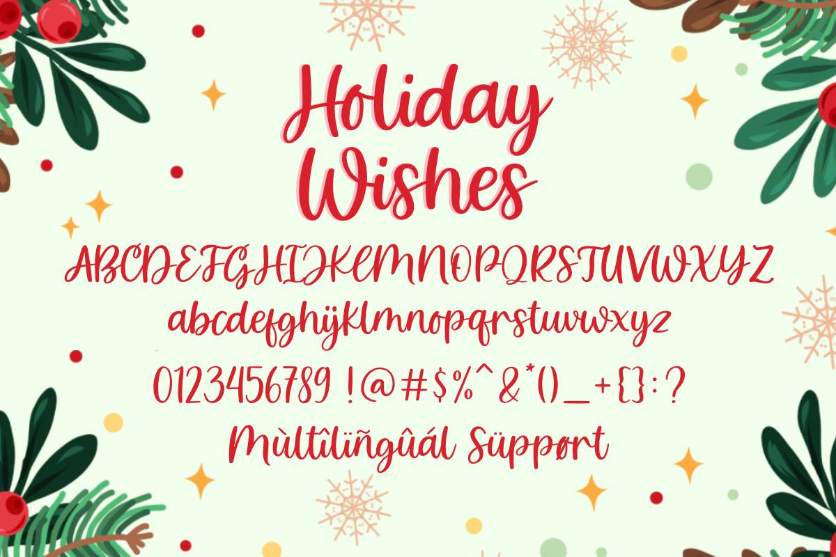 Holiday Wishes Font sample