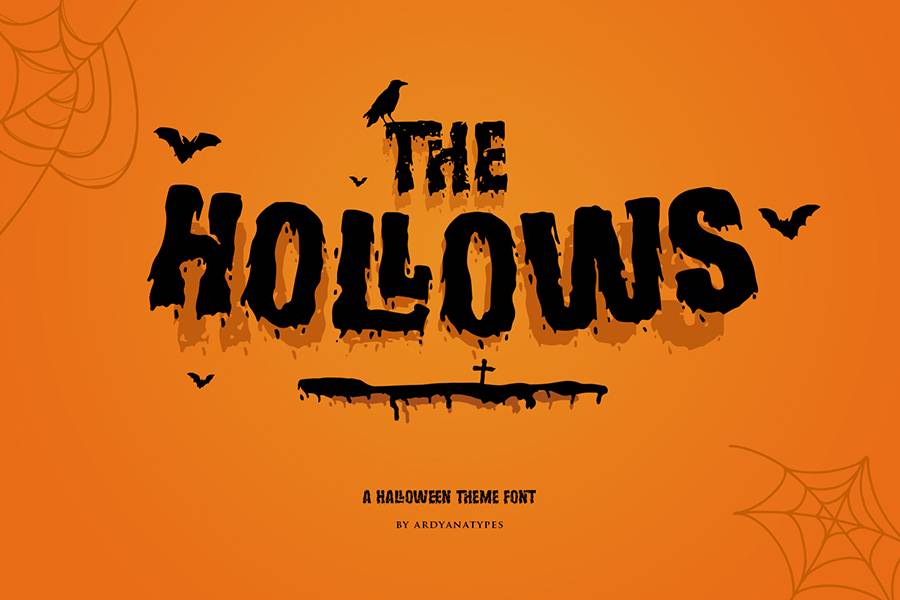 Hollows Spooky Display Font sample
