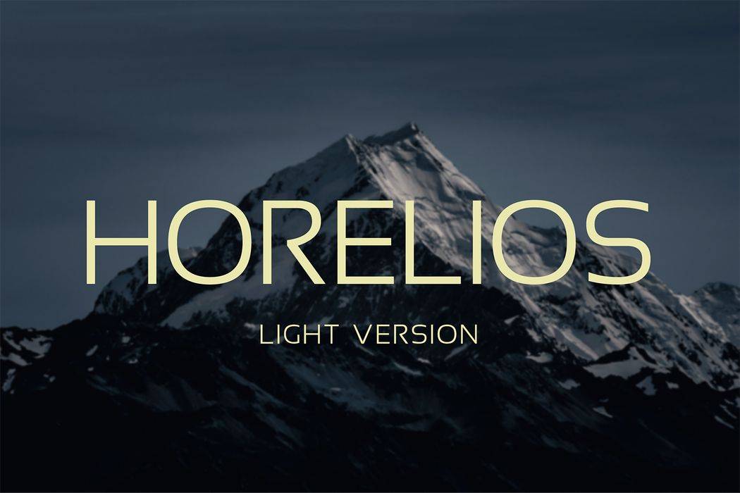 Horelios Light Font sample