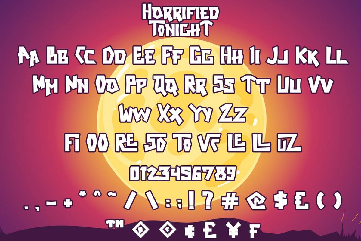 Horrified Tonight Font sample