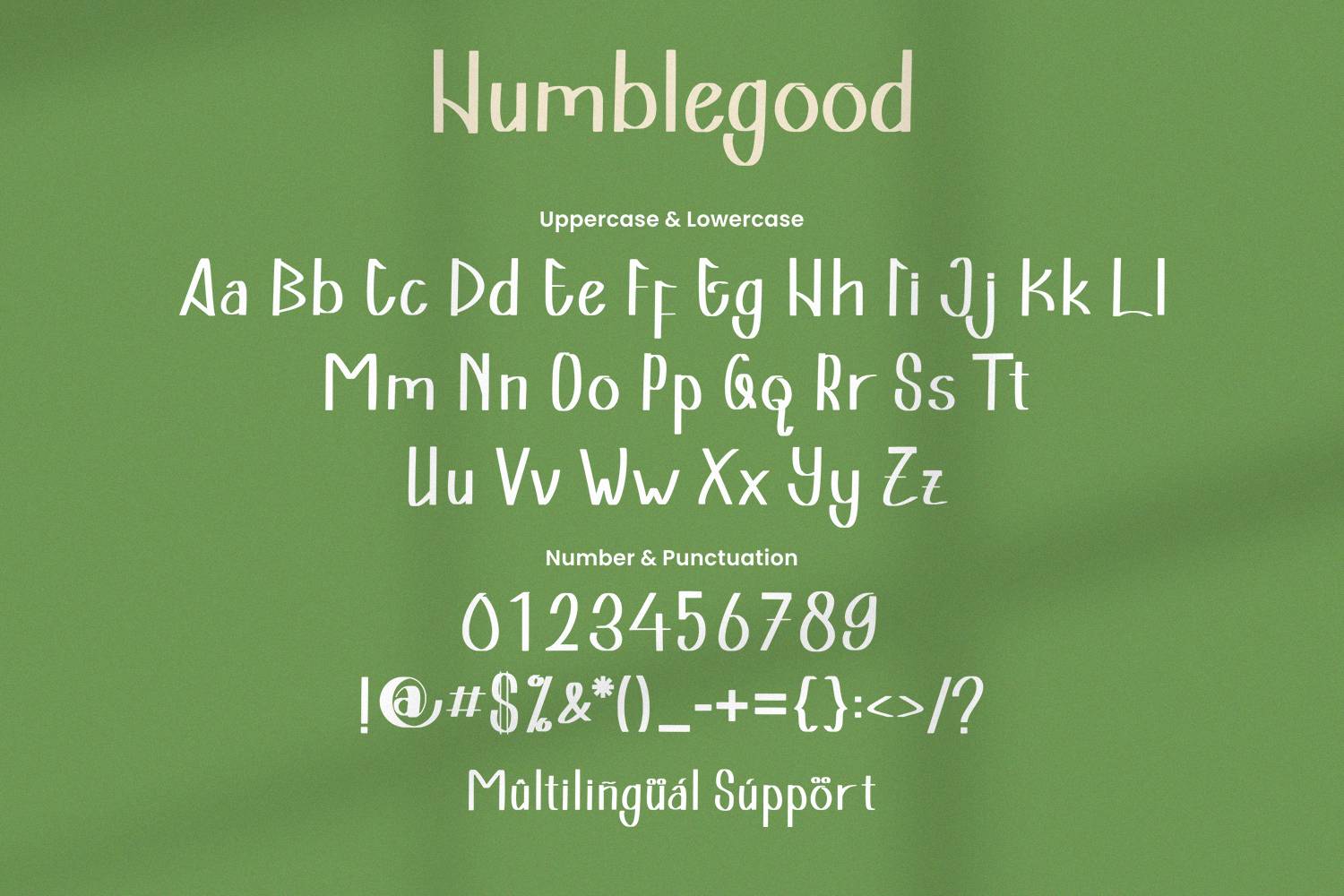 Humblegood Font sample