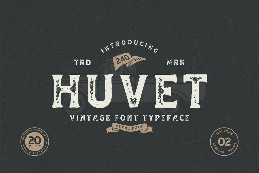 Huvet Font sample