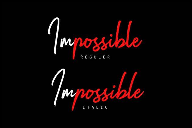 Impossible Script Font Demo sample