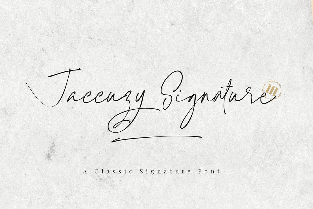 Jaccuzy Signature Font sample