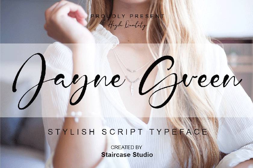 Jayne Green Font sample