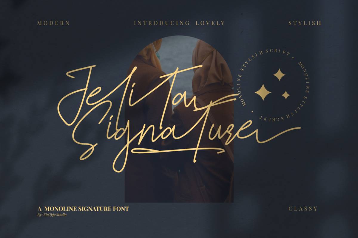 Jelitta Signature Font sample
