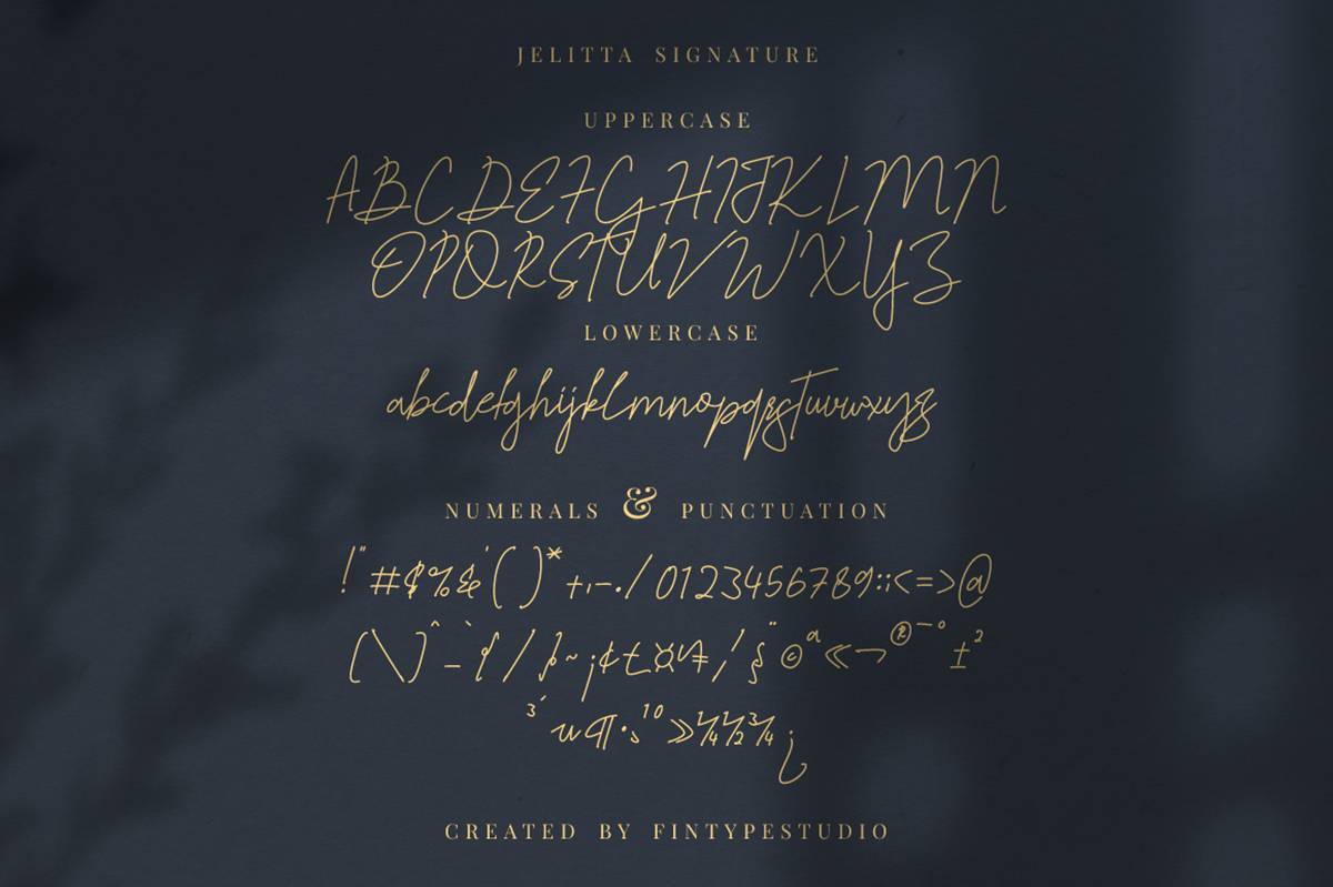 Jelitta Signature Font sample