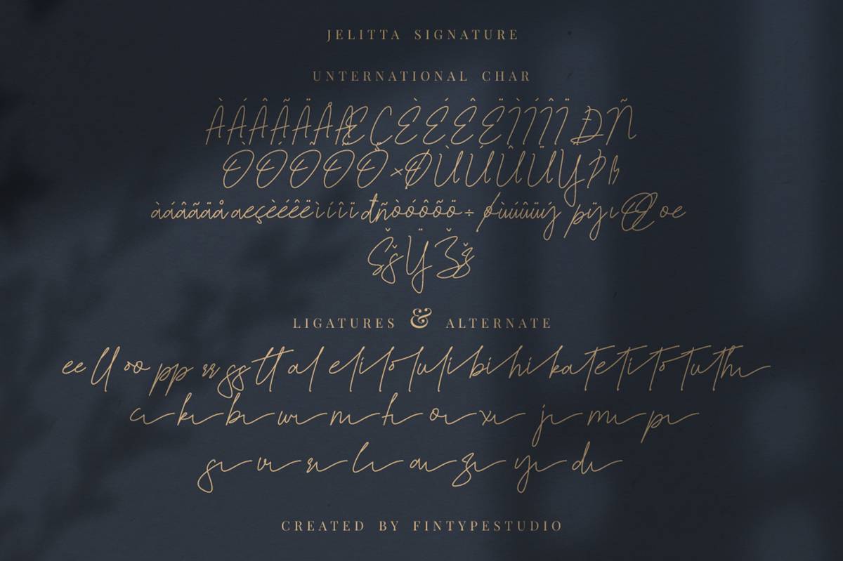 Jelitta Signature Font sample