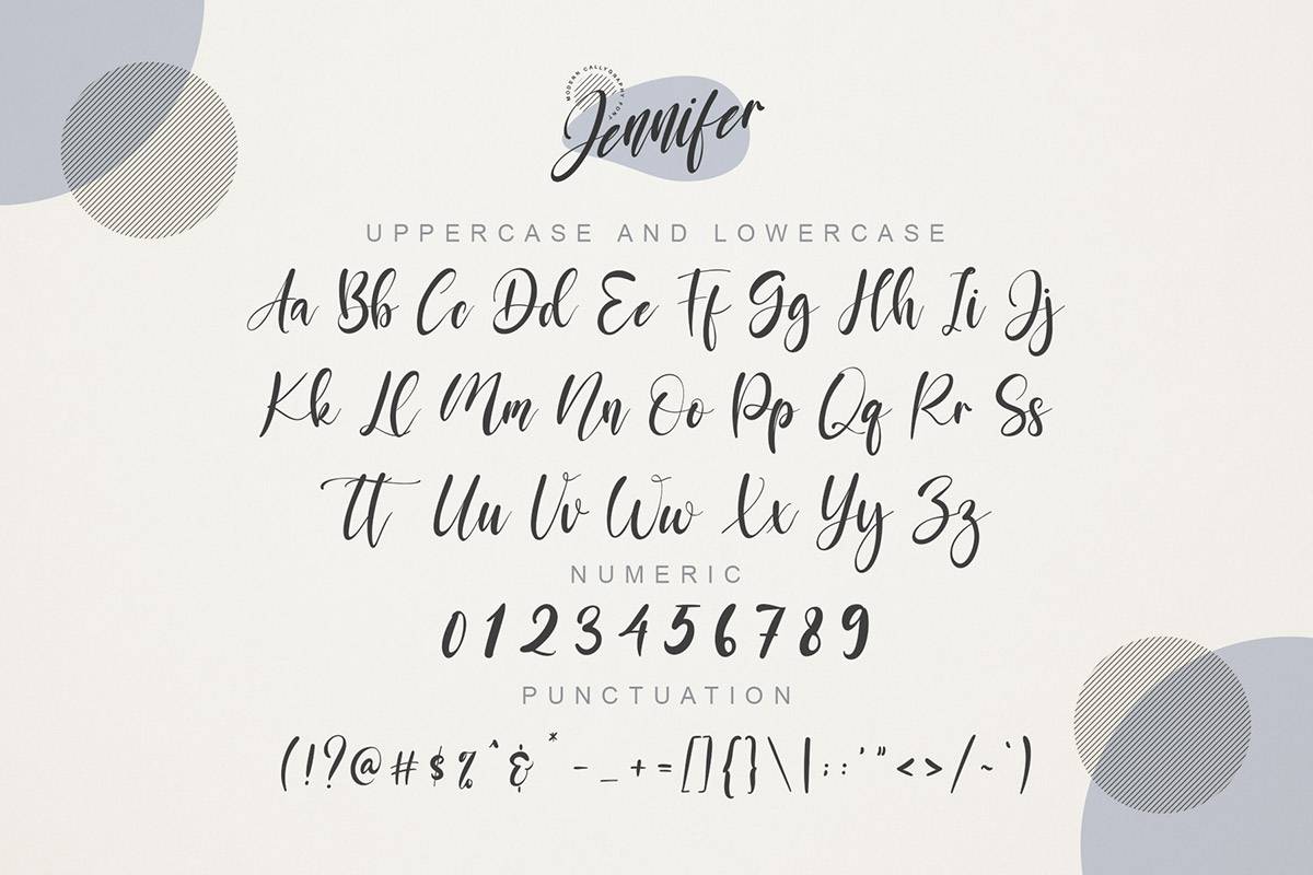 Jeniffer Font sample