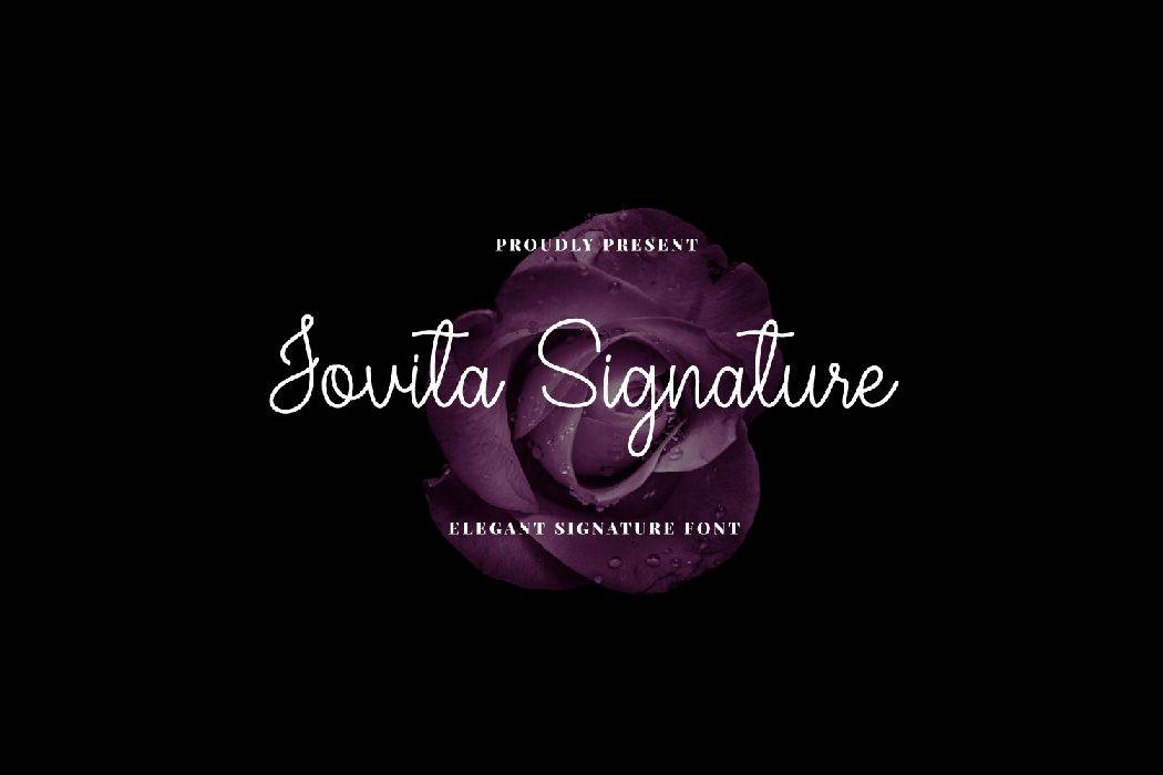 Jovita Signature Font sample