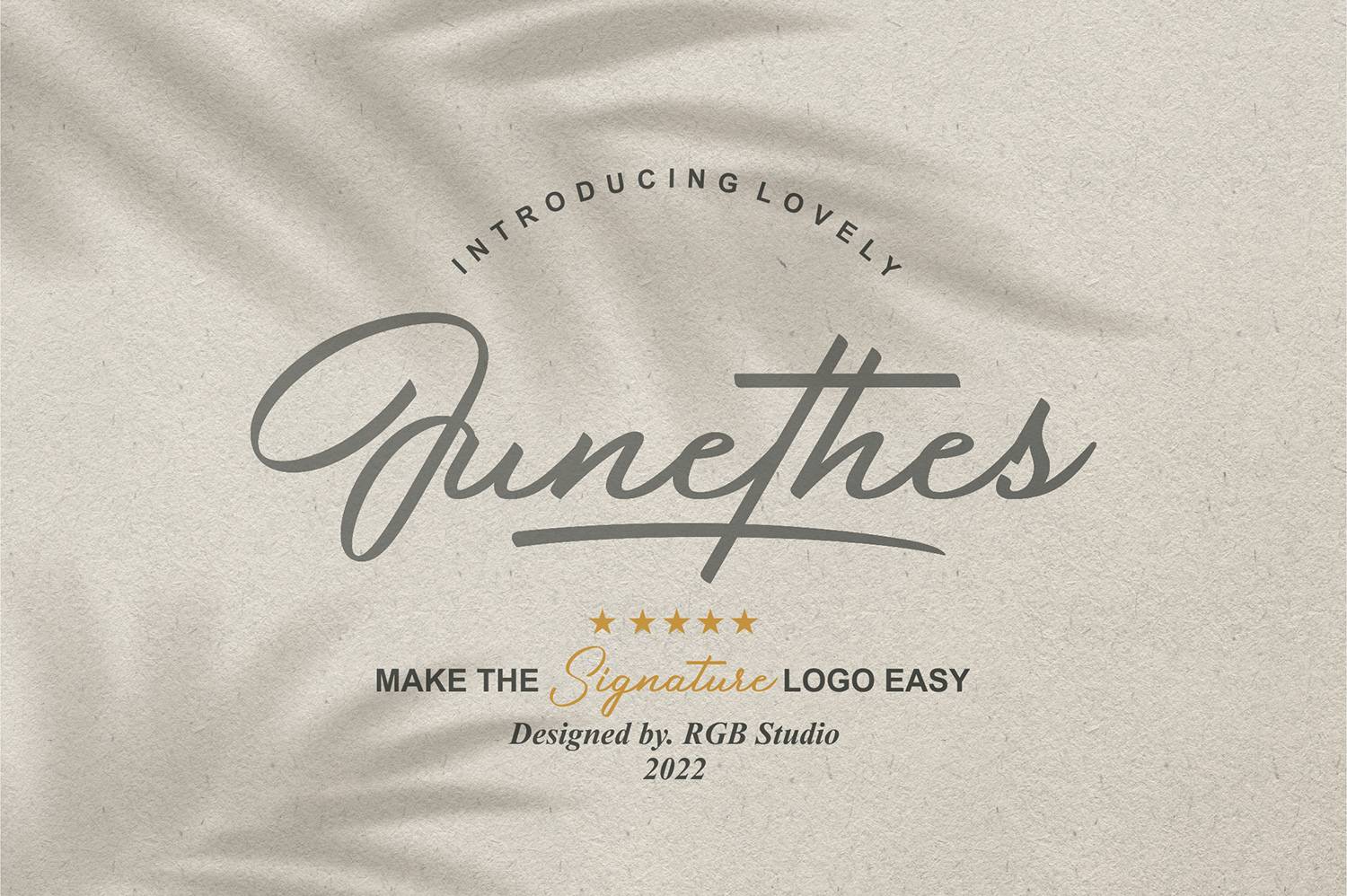 Junethes Font sample