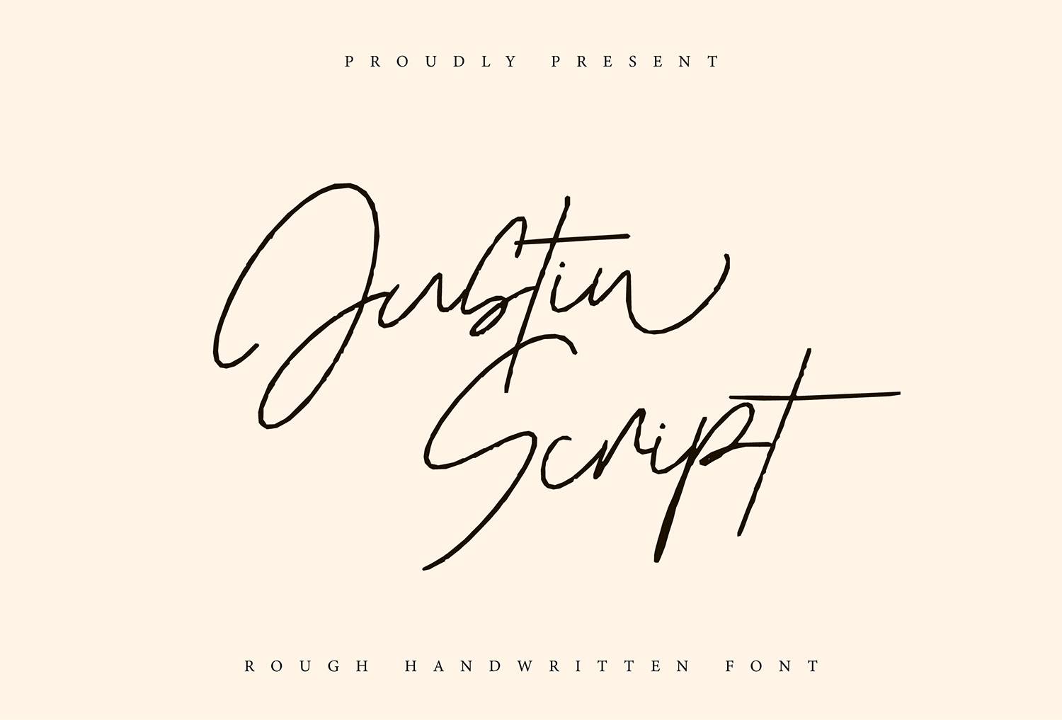 Justin Script Font sample