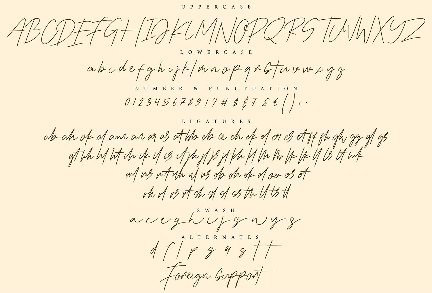 Justin Script Font sample