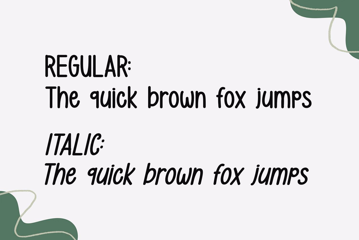 Justmore Font sample