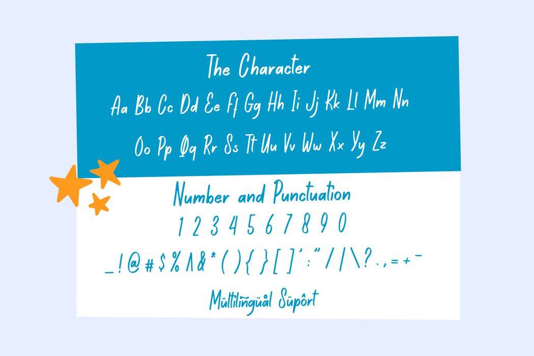 Kate Blues Font sample