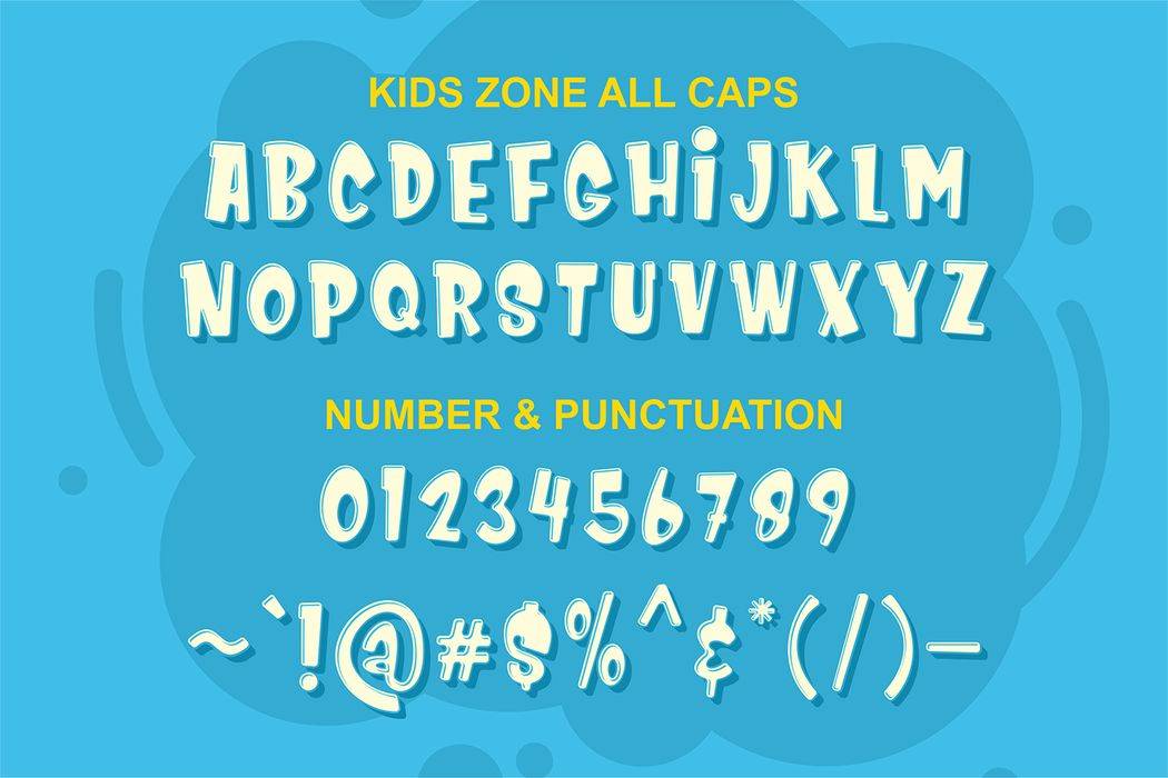 Kids Zone Font sample
