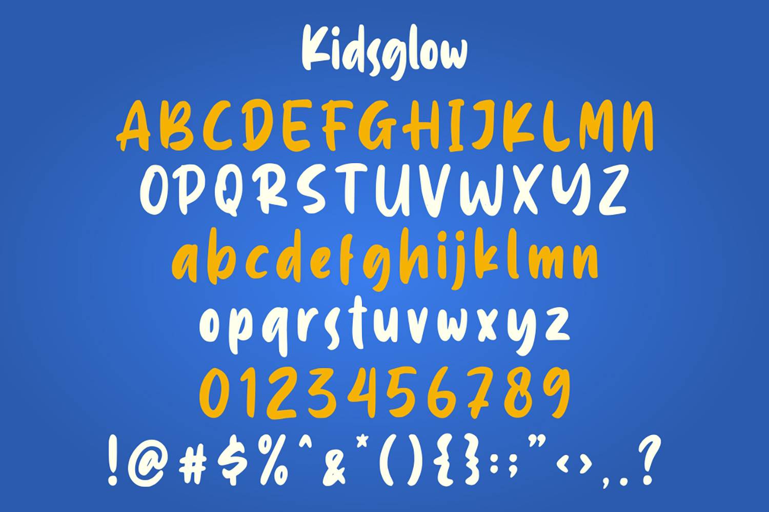 Kidsglow Font sample