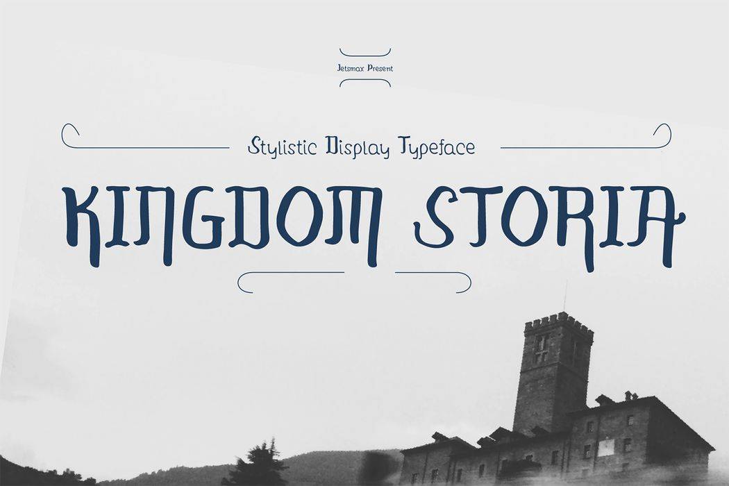 Kingdom Storia Font sample
