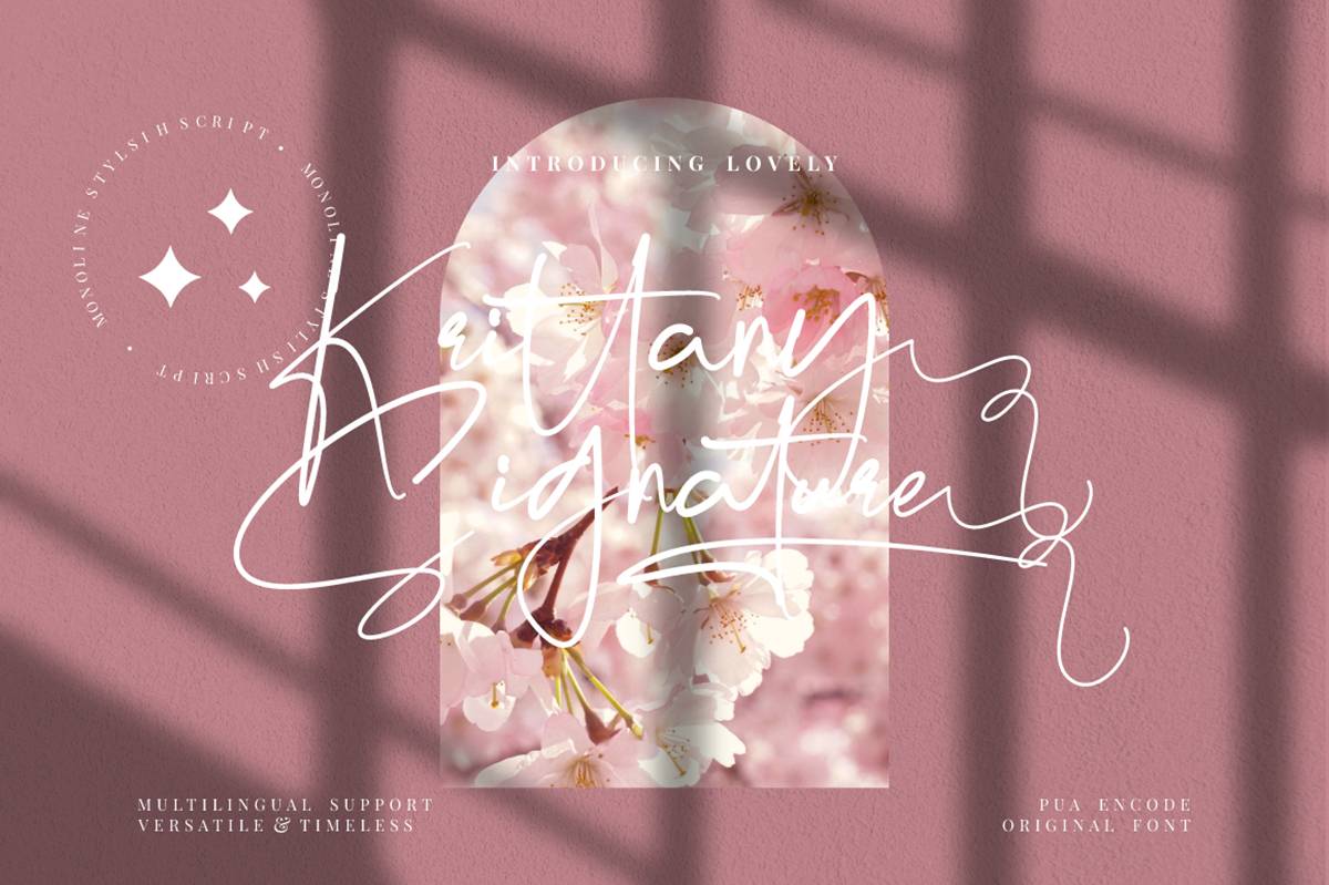 Krittany Signature Font sample