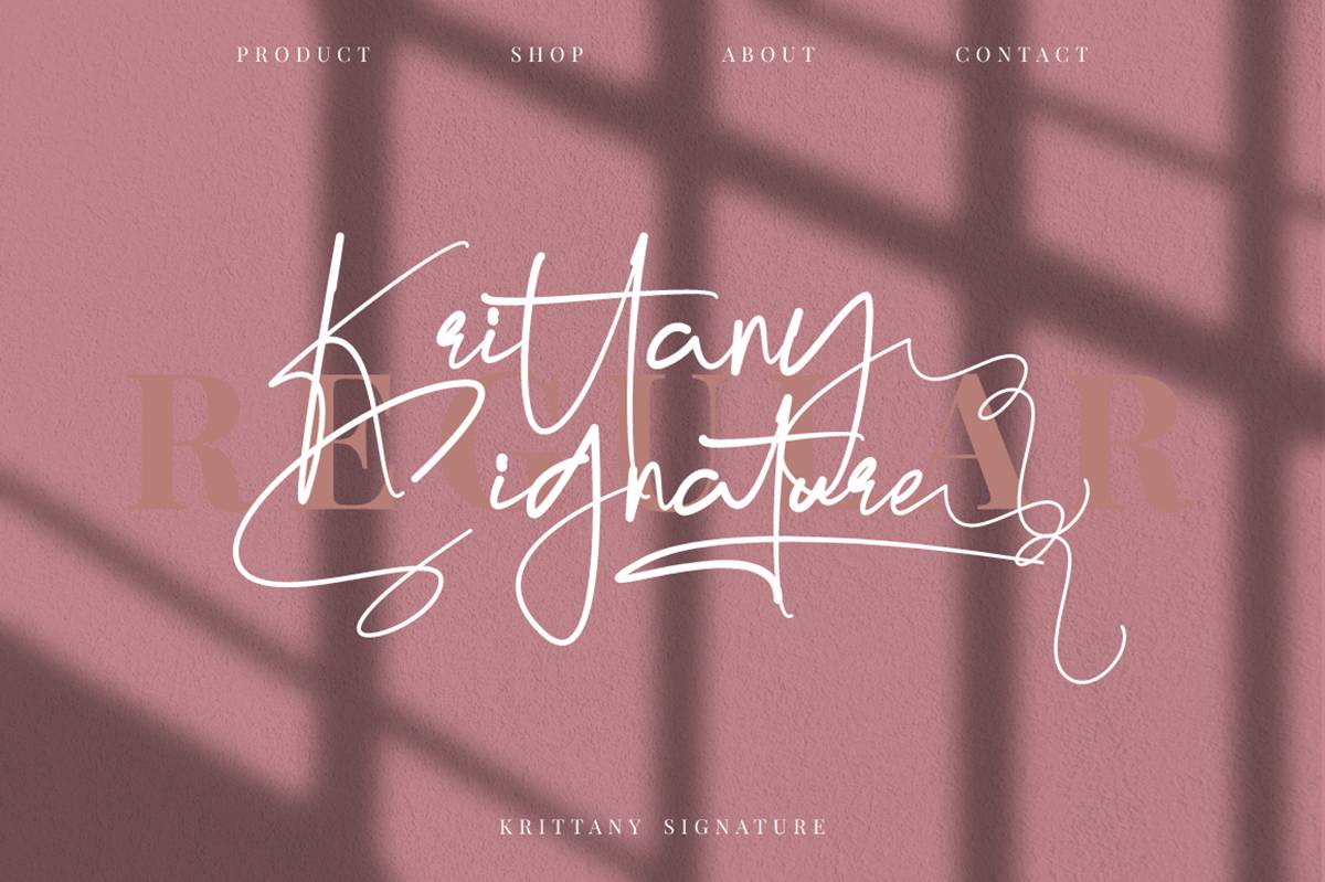 Krittany Signature Font sample