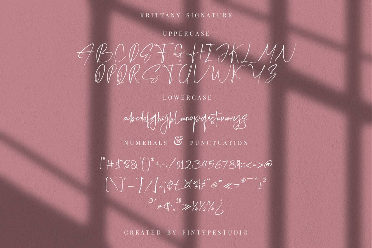 Krittany Signature Font sample