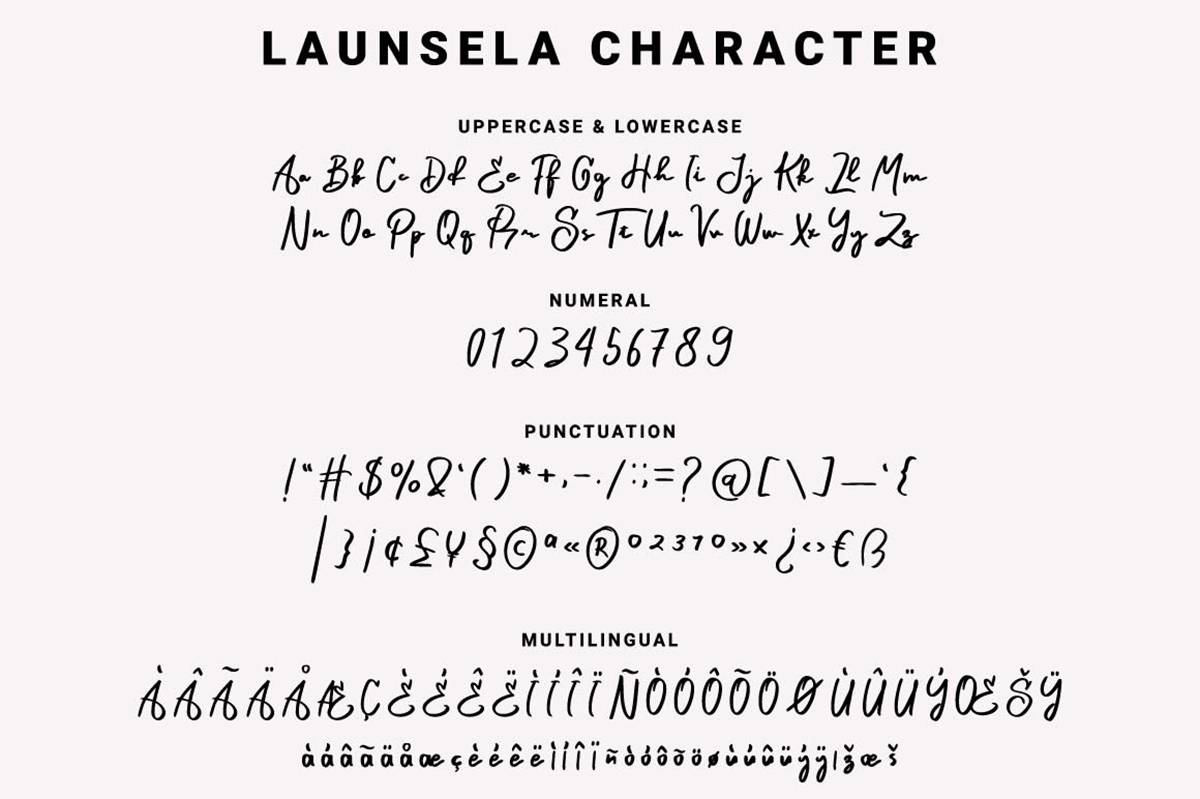 Launsela Font sample