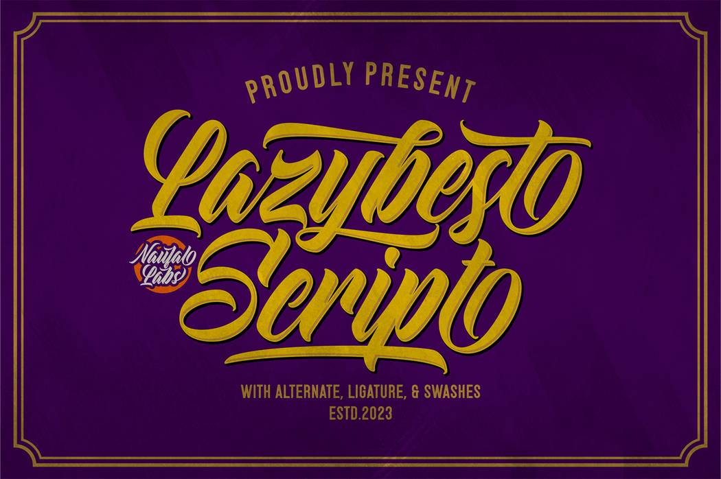 Lazybest Script Font sample