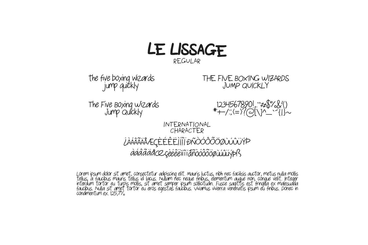 Le Lissage Font sample
