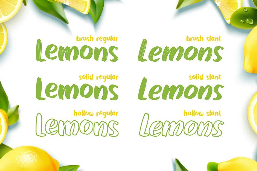 Lemons Bright Font sample