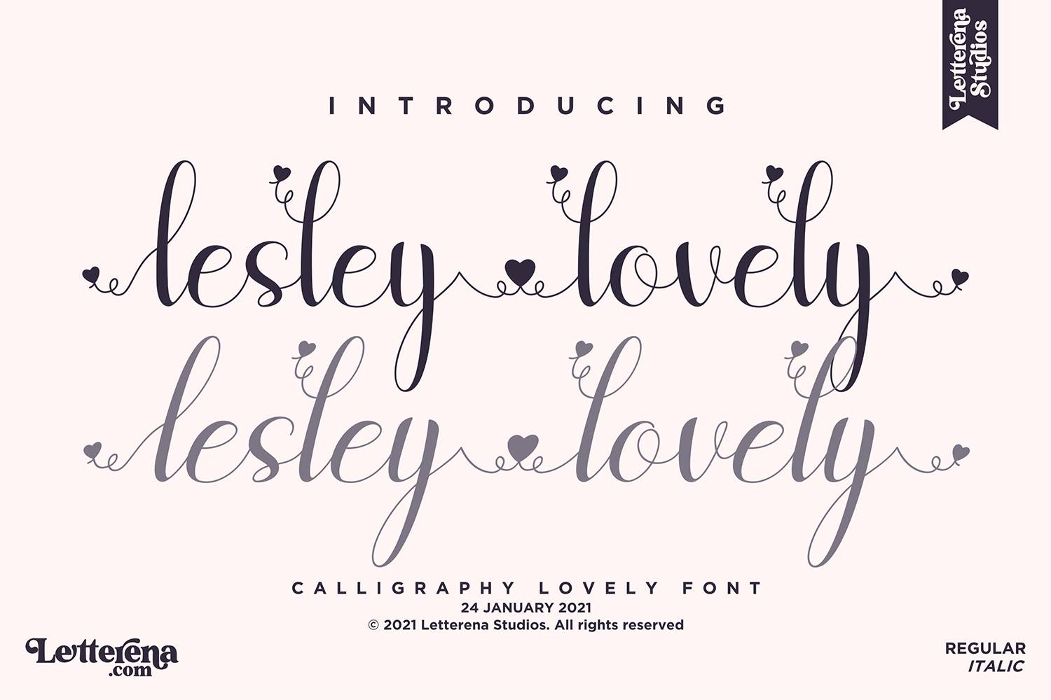 Lesley Lovely Font sample