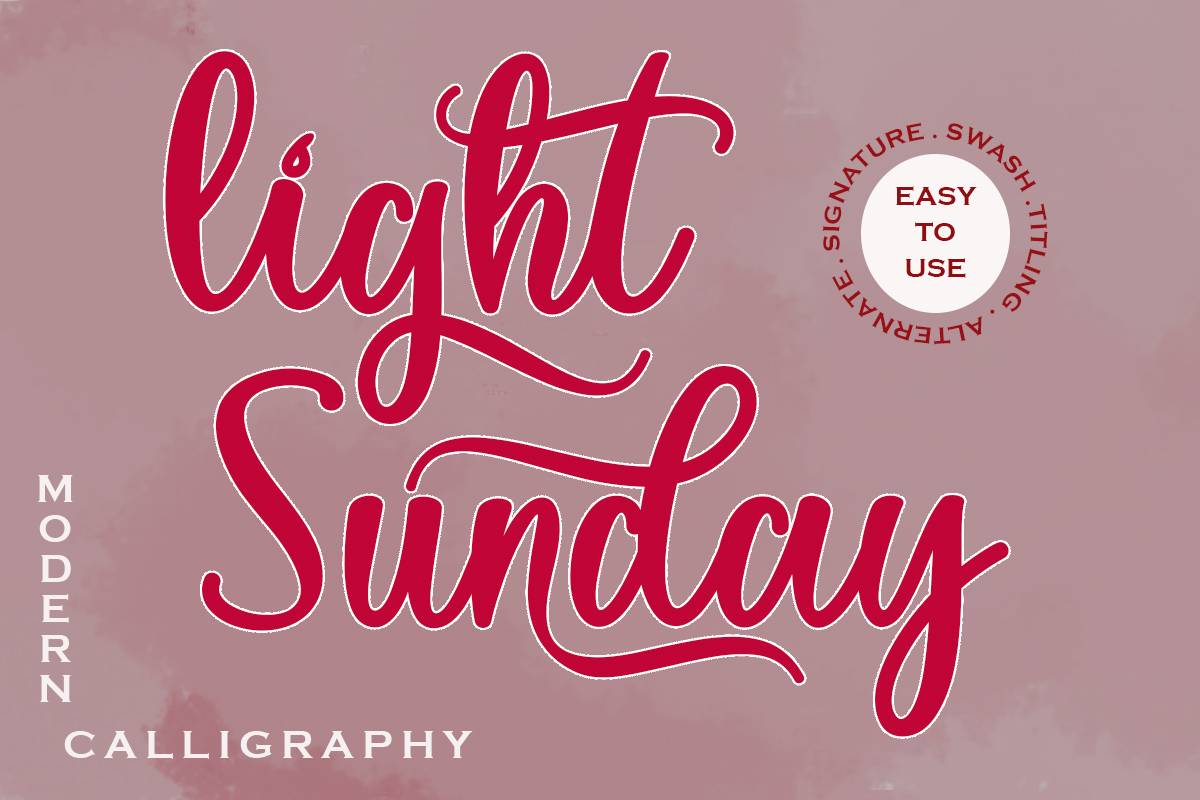 Light Sunday Font sample