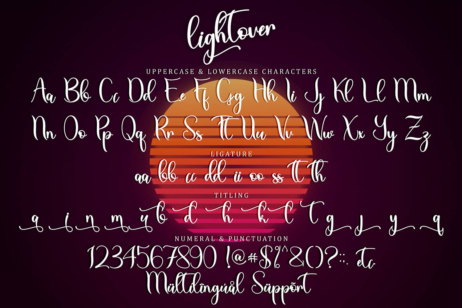 Lightover Font sample