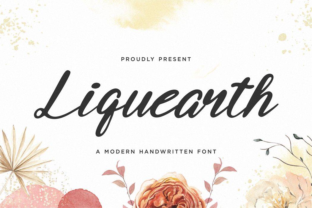 Liquearth Font sample