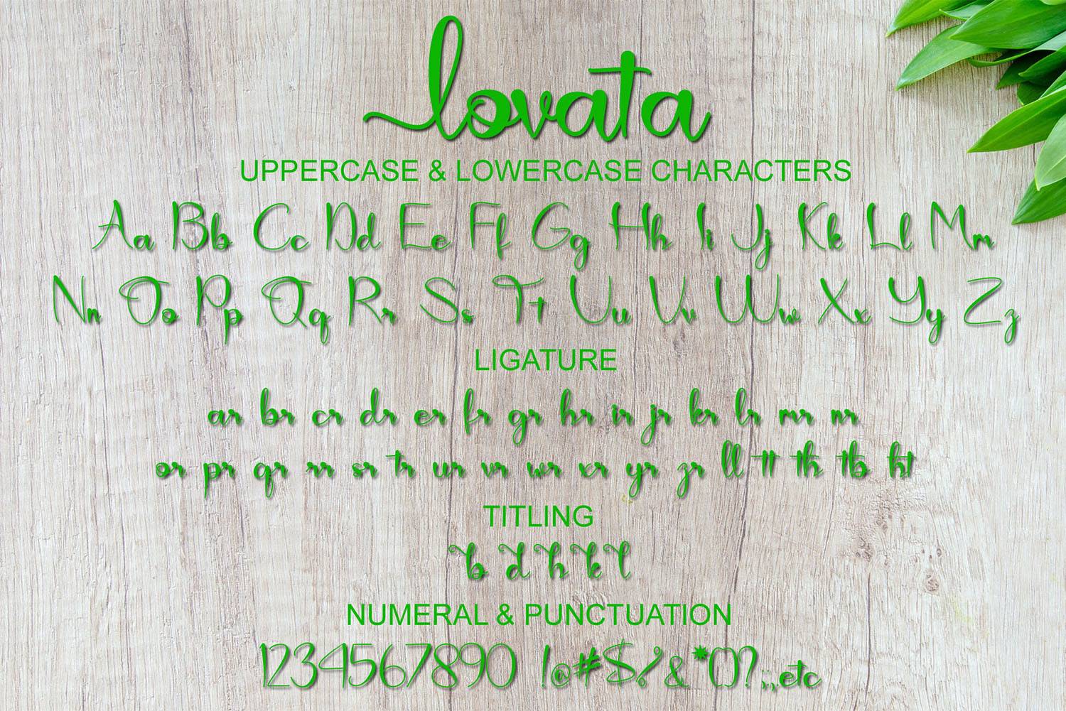 Lovata Font sample