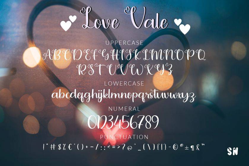 Love Vale Font sample